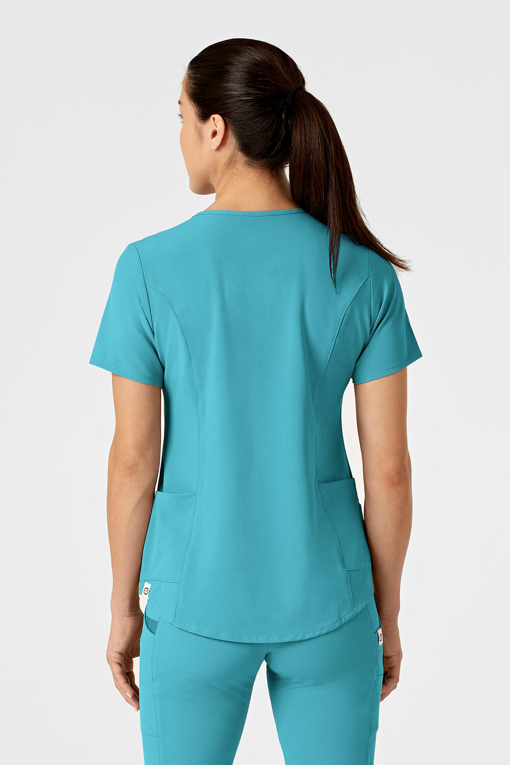 Casacca donna 6234 scollo a V teal blue