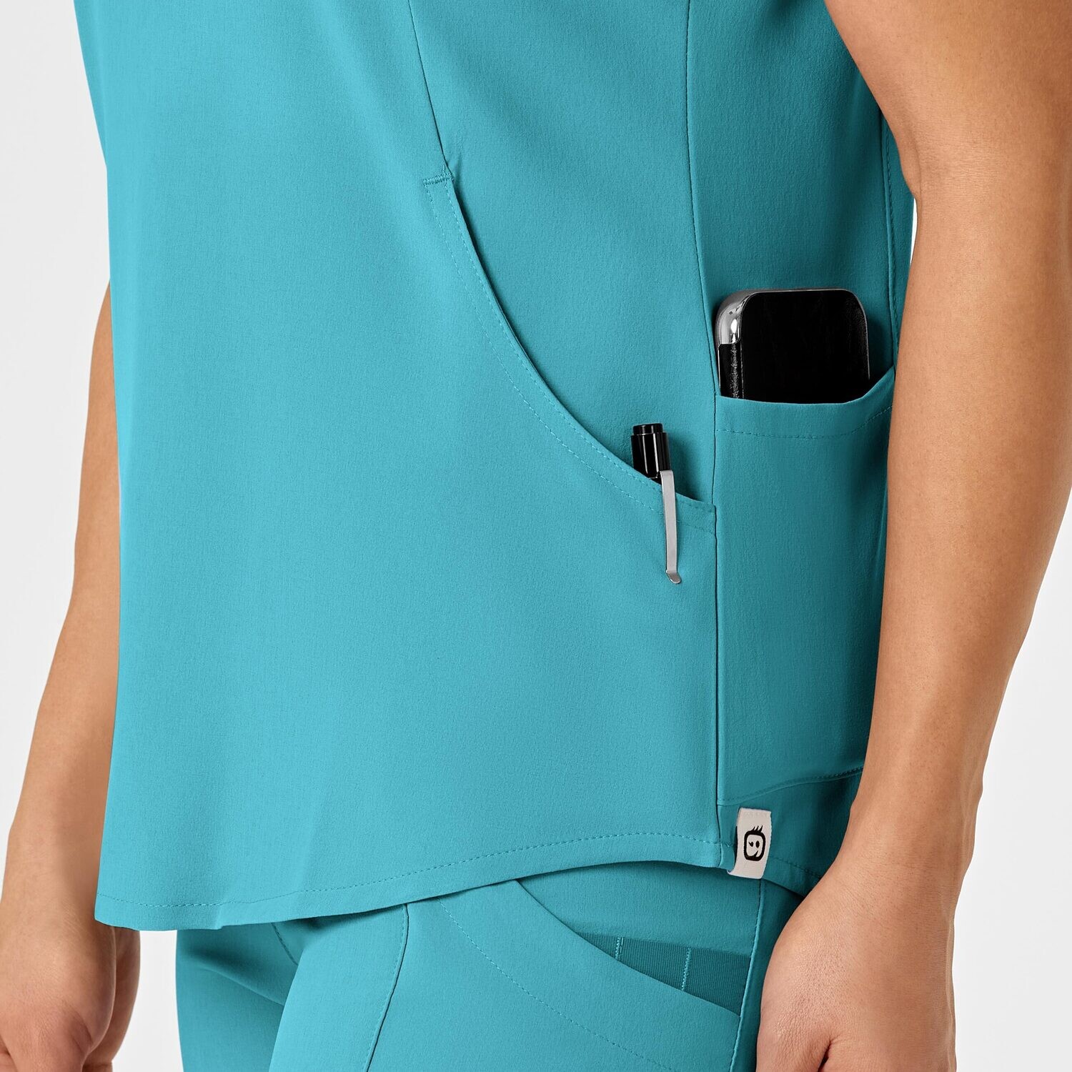 Casacca donna 6234 scollo a V teal blue