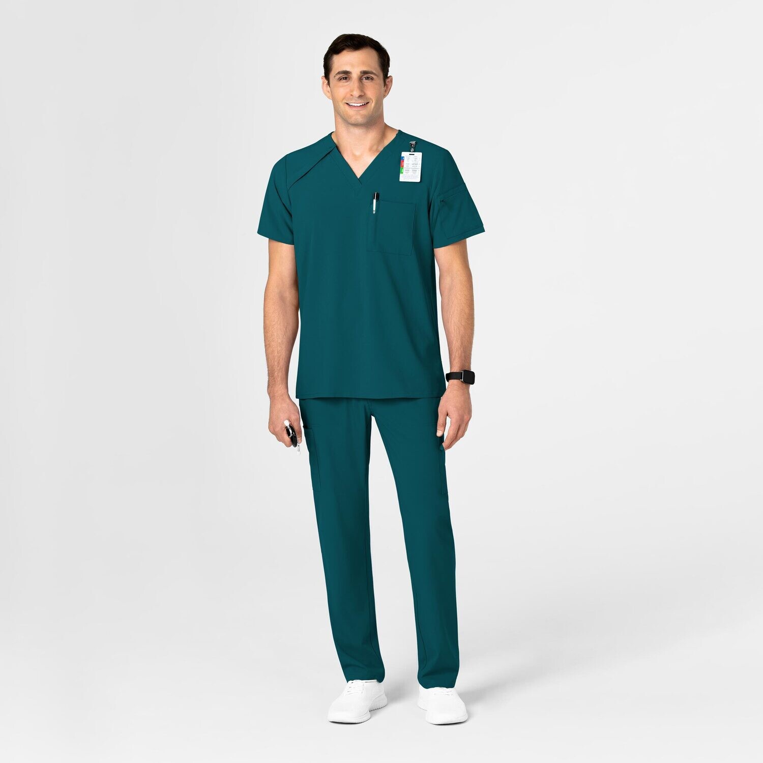 Casacca uomo 6034 scollo a V caribbean blue