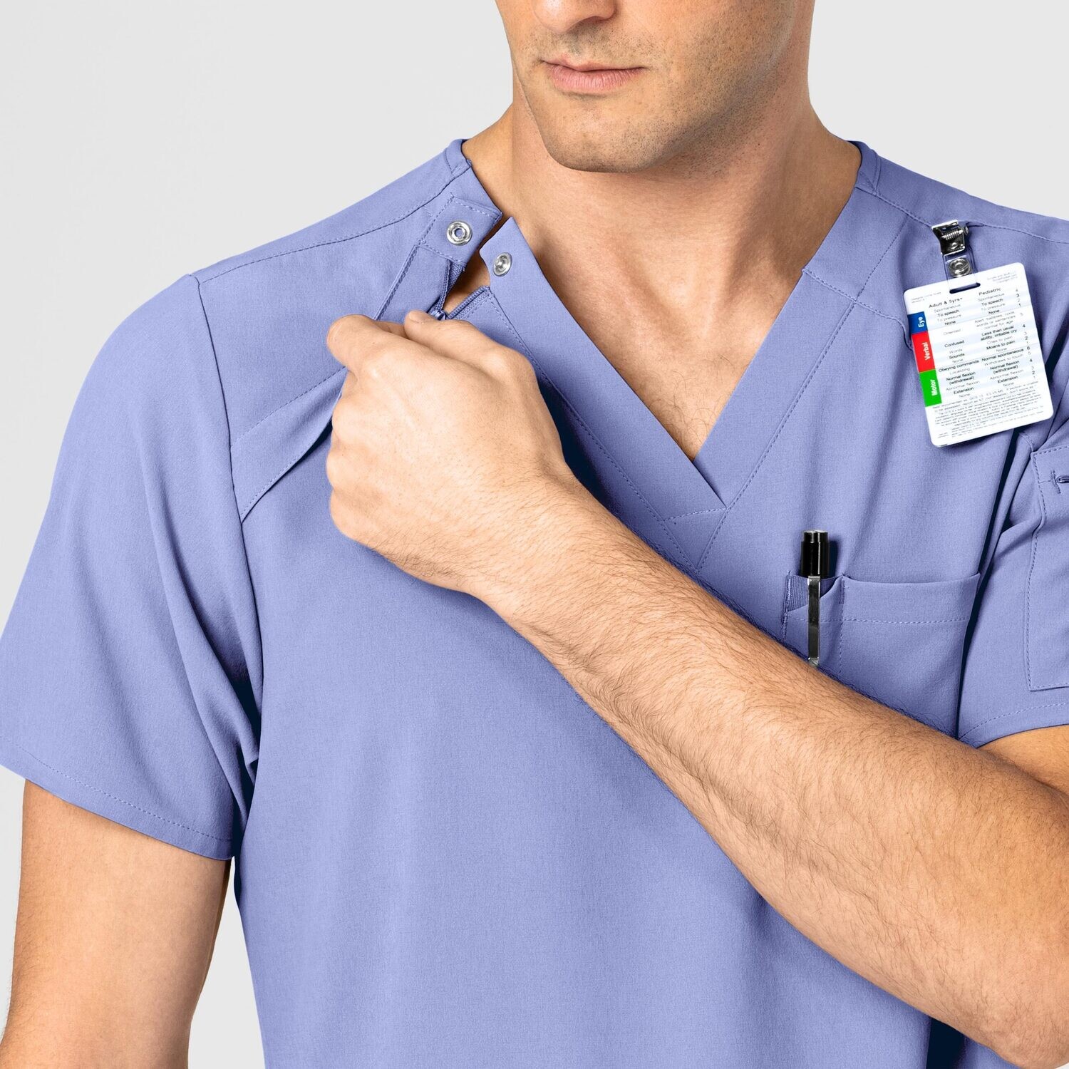 Casacca uomo 6034 scollo a V ceil blue