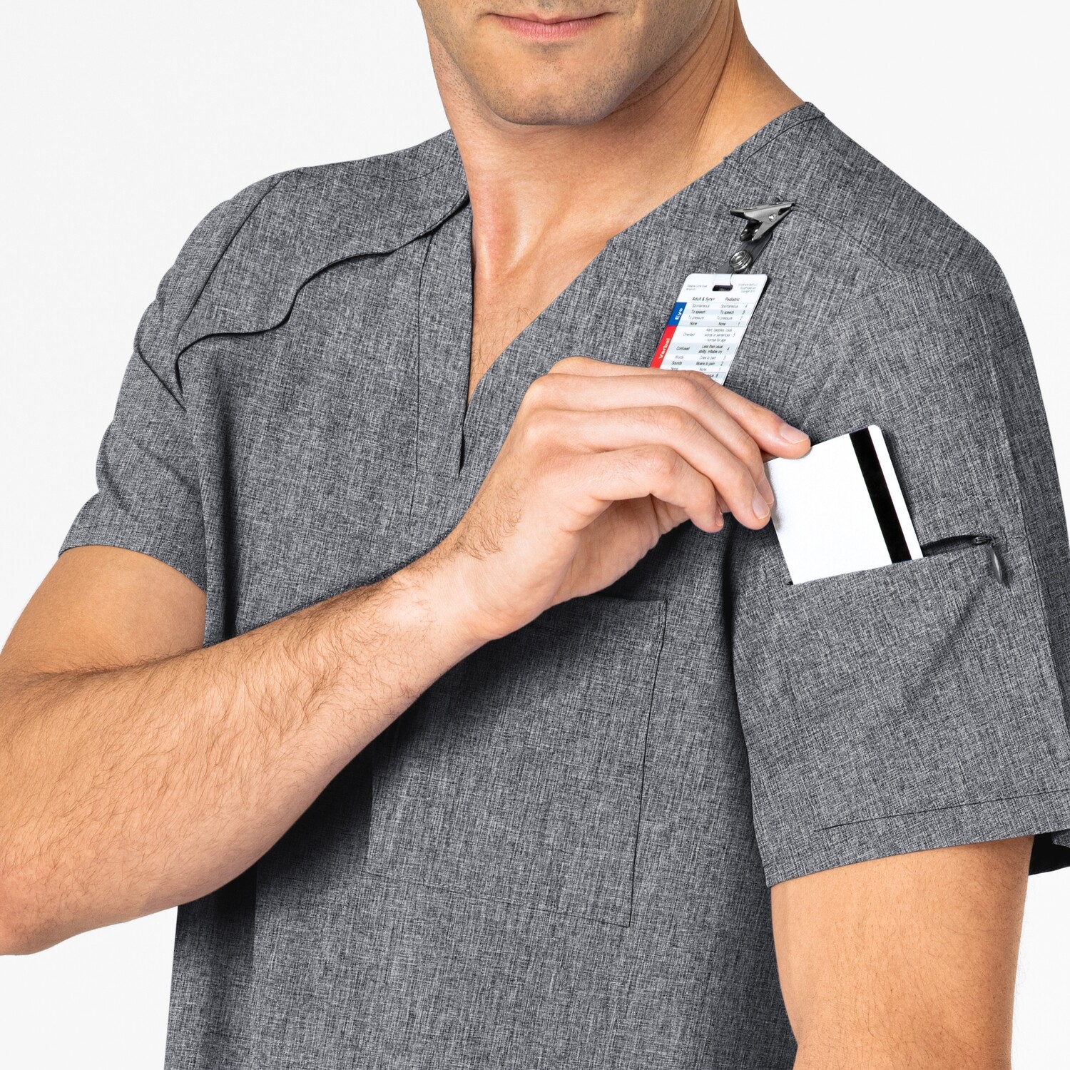 Casacca uomo 6034 scollo a V grey heather
