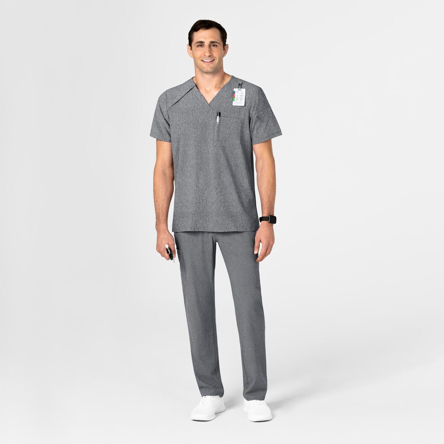 Casacca uomo 6034 scollo a V grey heather