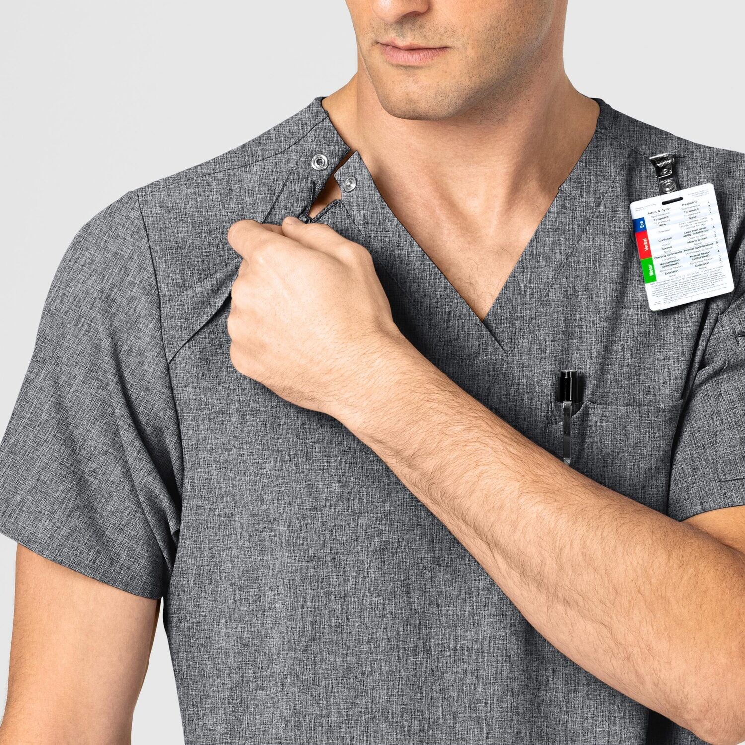 Casacca uomo 6034 scollo a V grey heather
