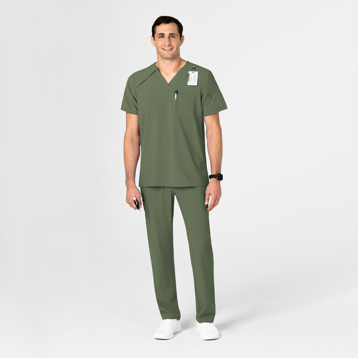 Casacca uomo 6034 scollo a V olive
