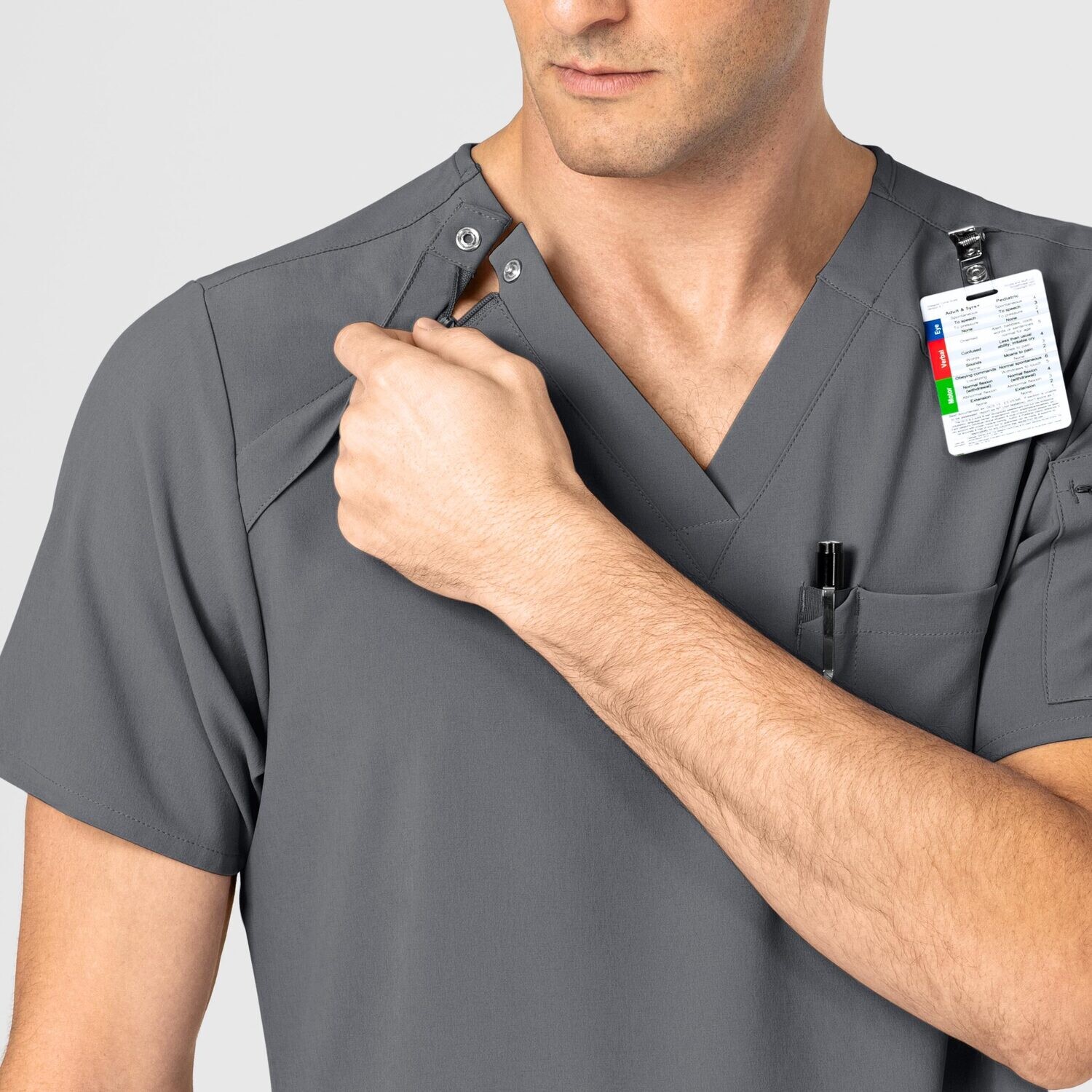 Casacca uomo 6034 scollo a V pewter