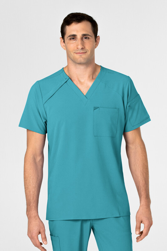 Casacca uomo 6034 scollo a V teal blue