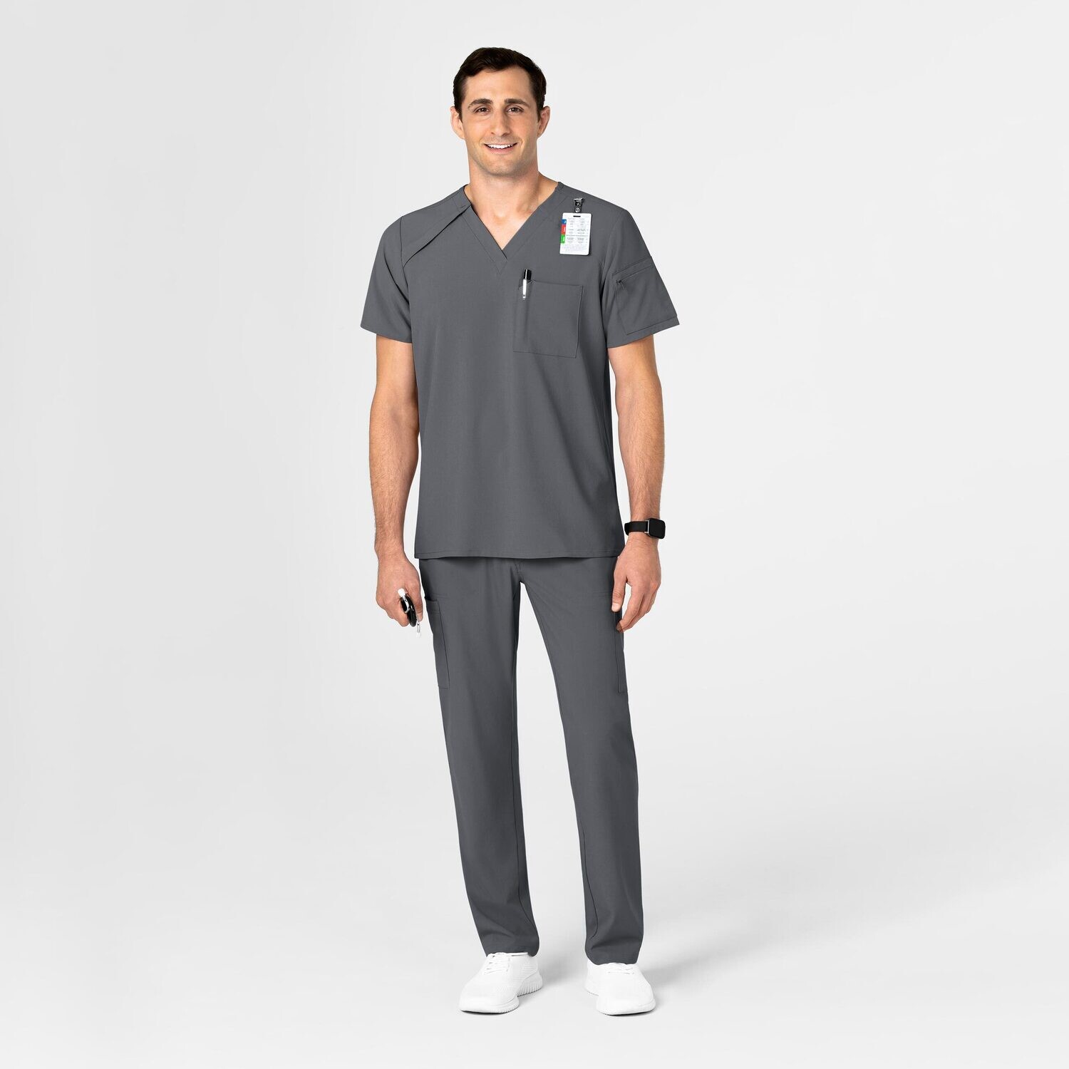 Casacca uomo 6034 scollo a V pewter