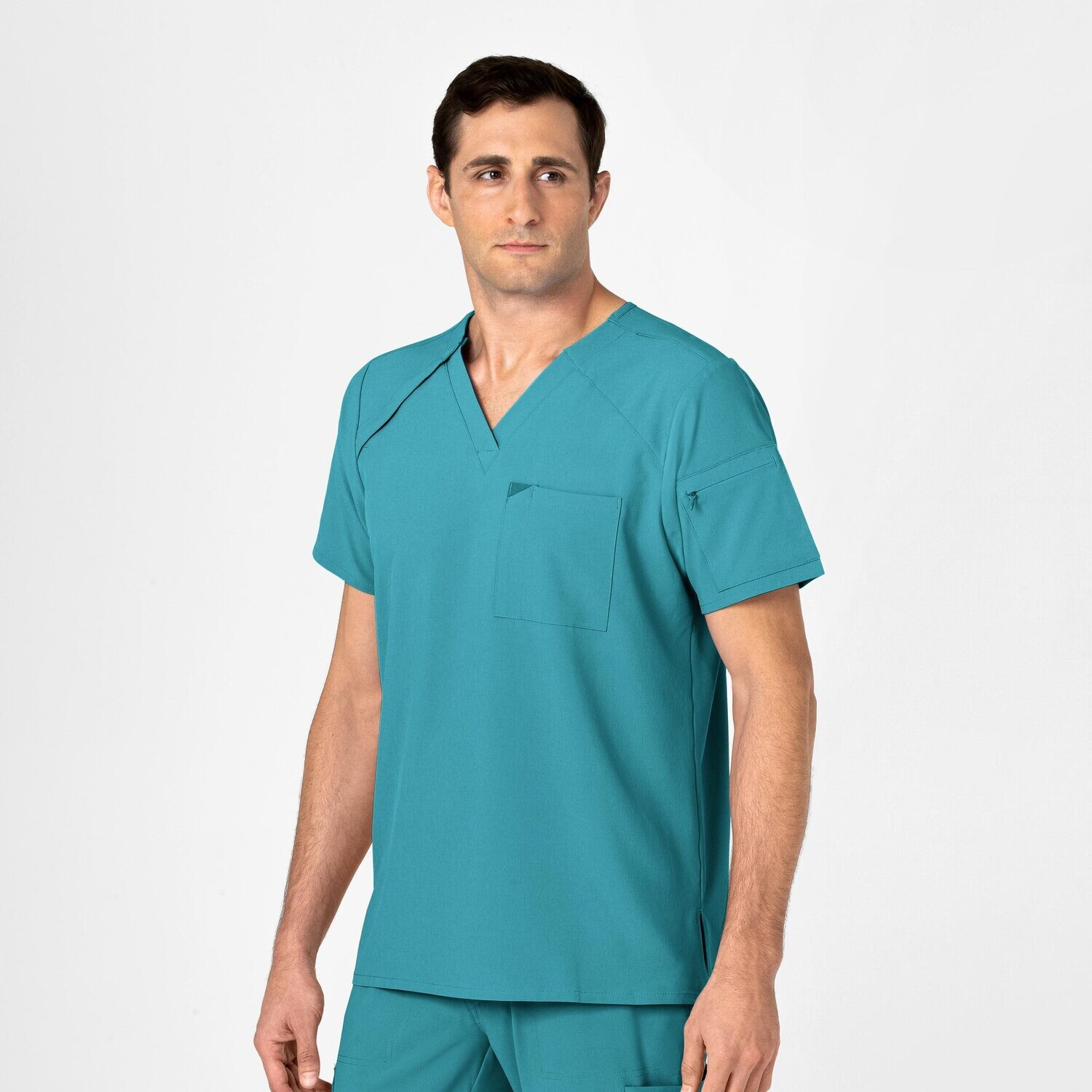 Casacca uomo 6034 scollo a V teal blue