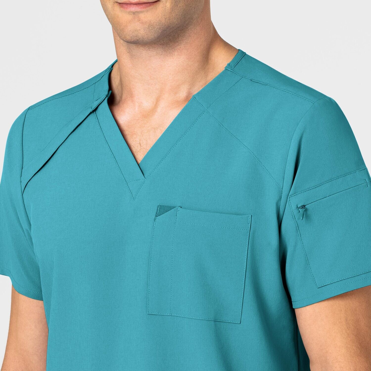 Casacca uomo 6034 scollo a V teal blue