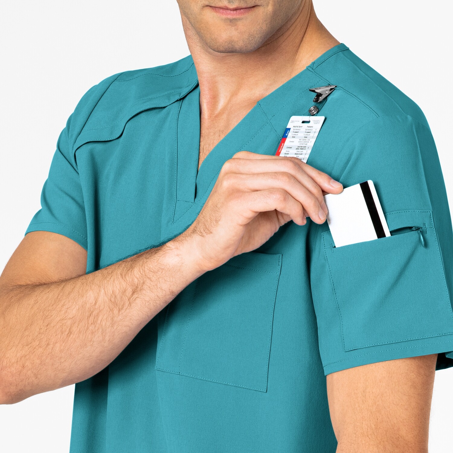 Casacca uomo 6034 scollo a V teal blue