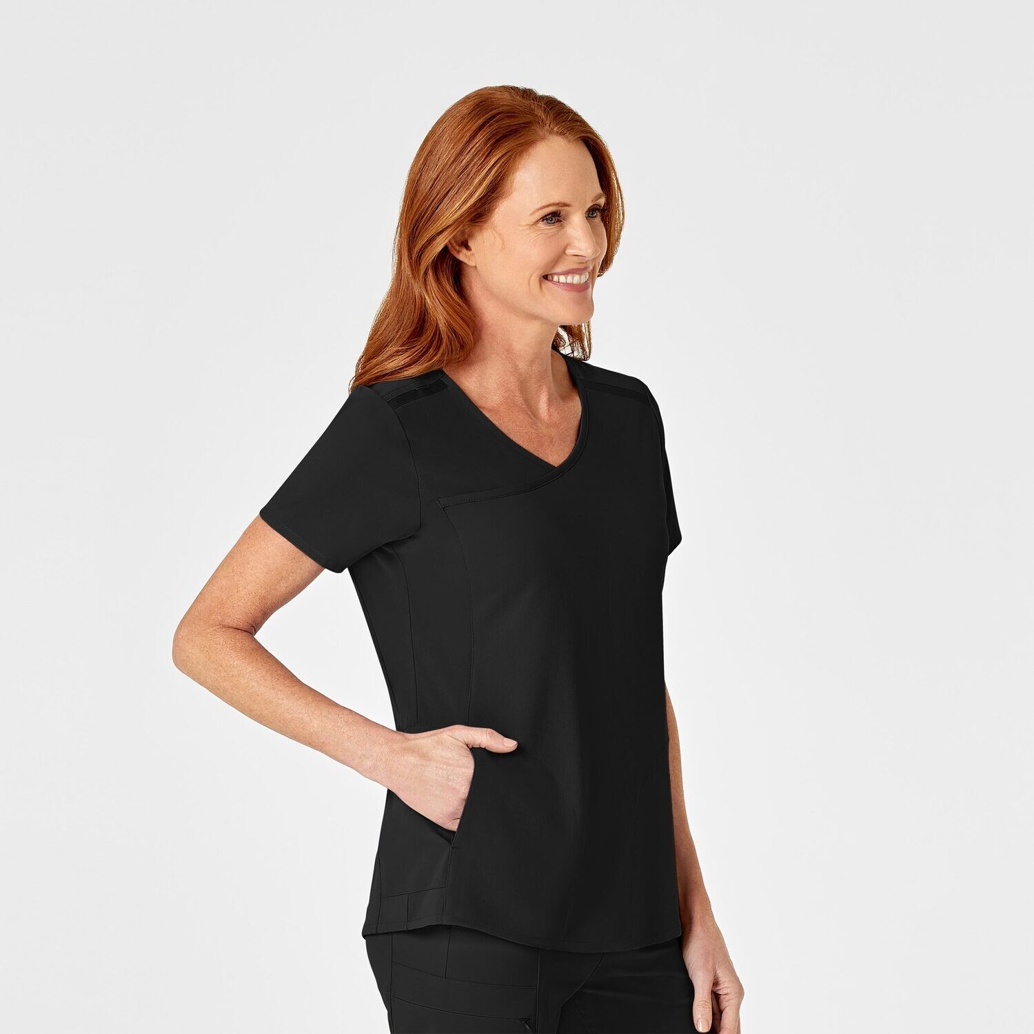 Casacca donna 6334 scollo a Y black