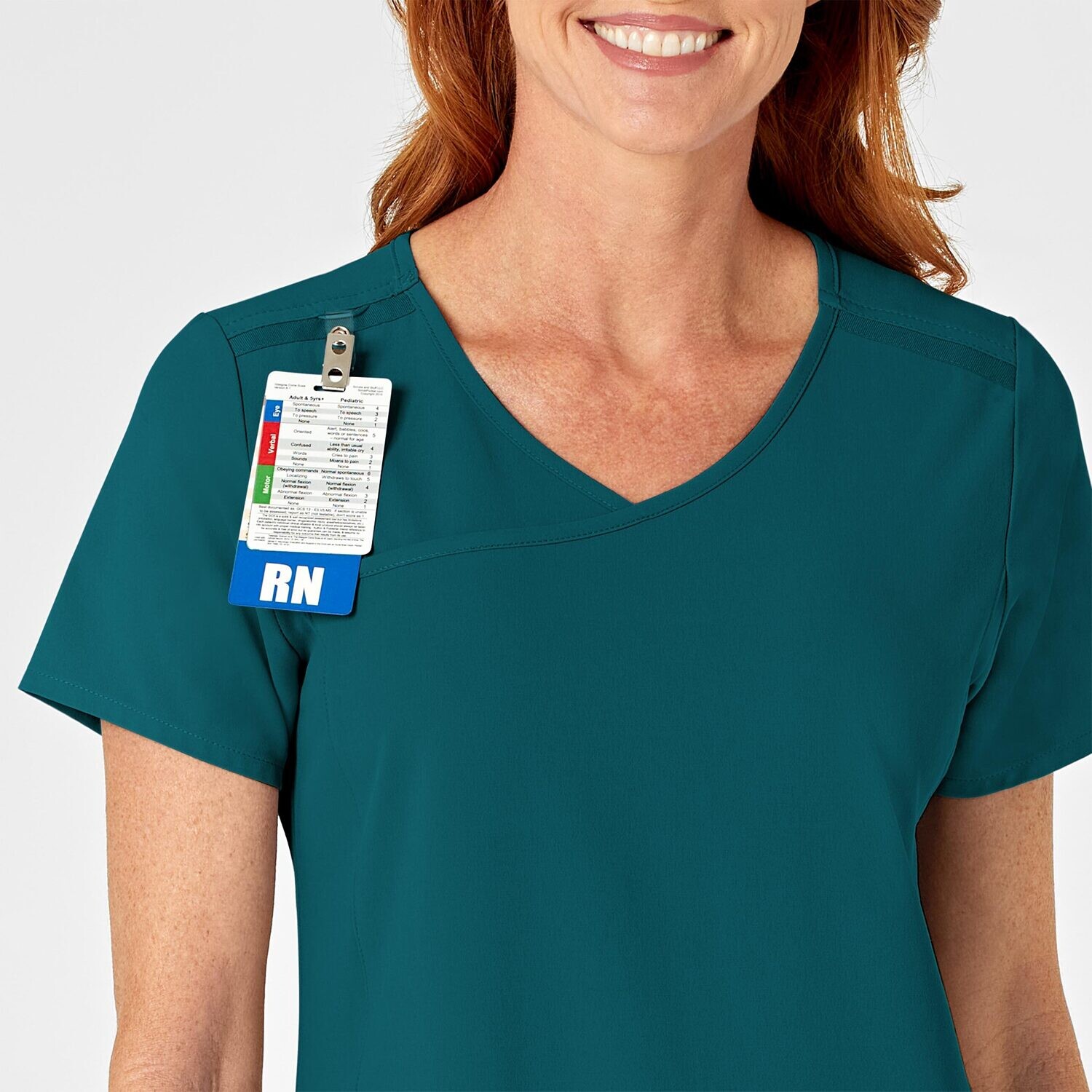 Casacca donna 6334 scollo a Y caribbean blue