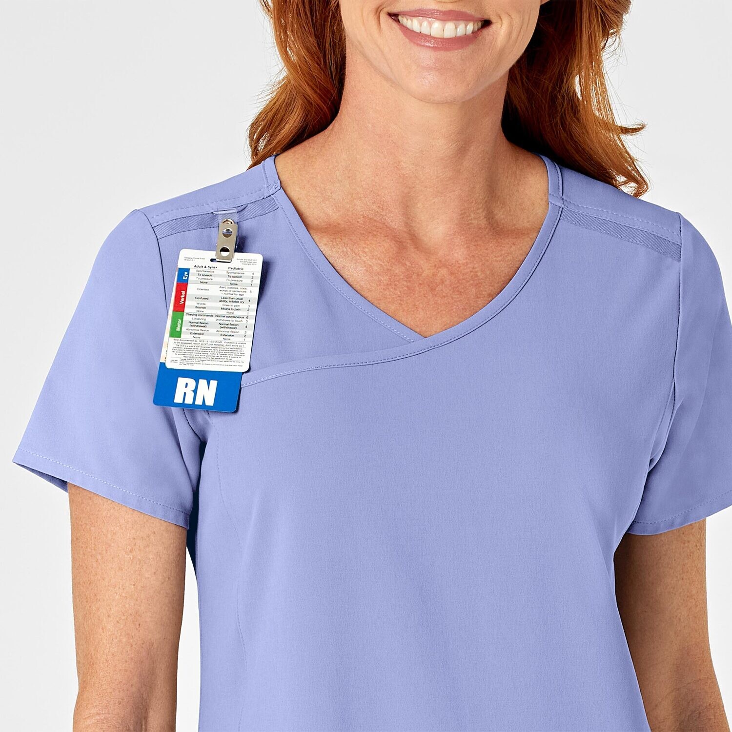 Casacca donna 6334 scollo a Y ceil blue