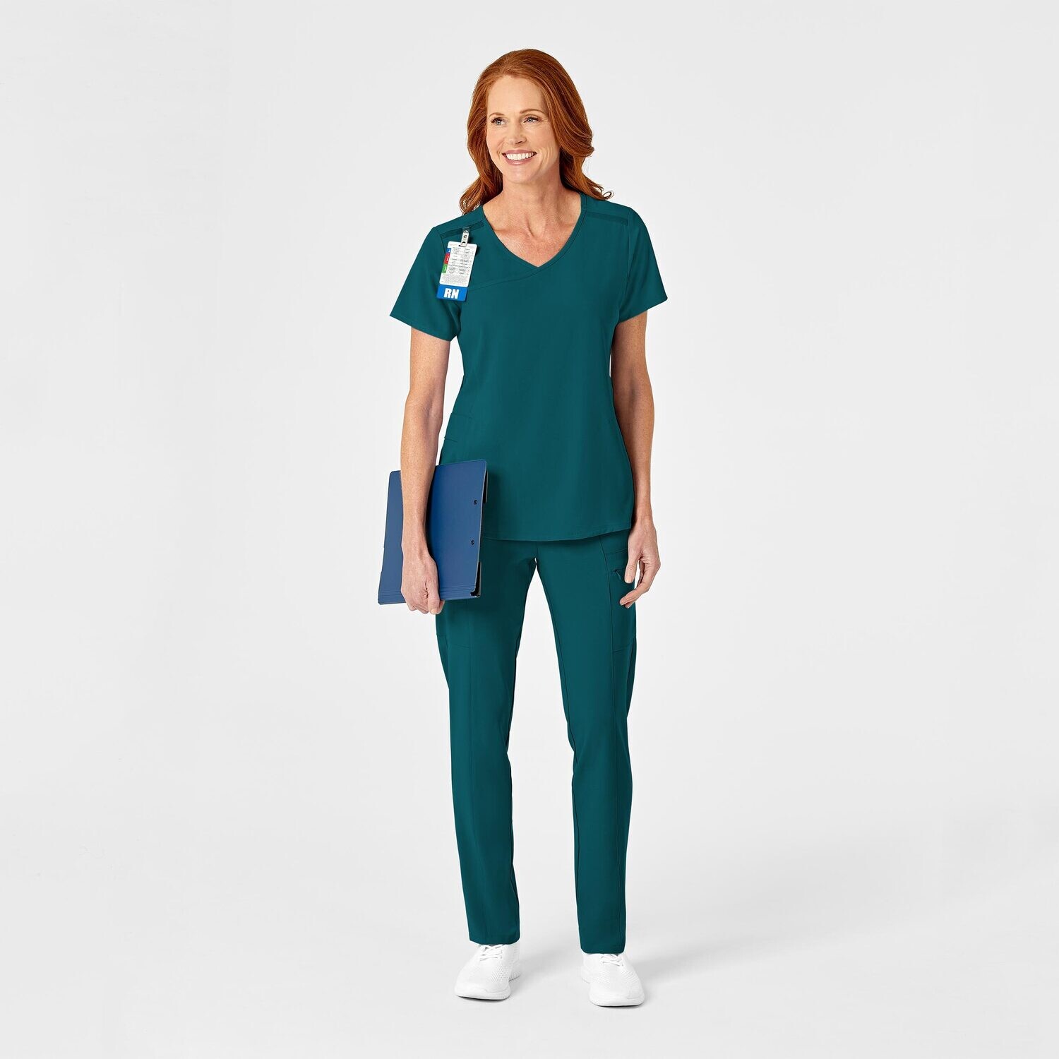 Casacca donna 6334 scollo a Y caribbean blue