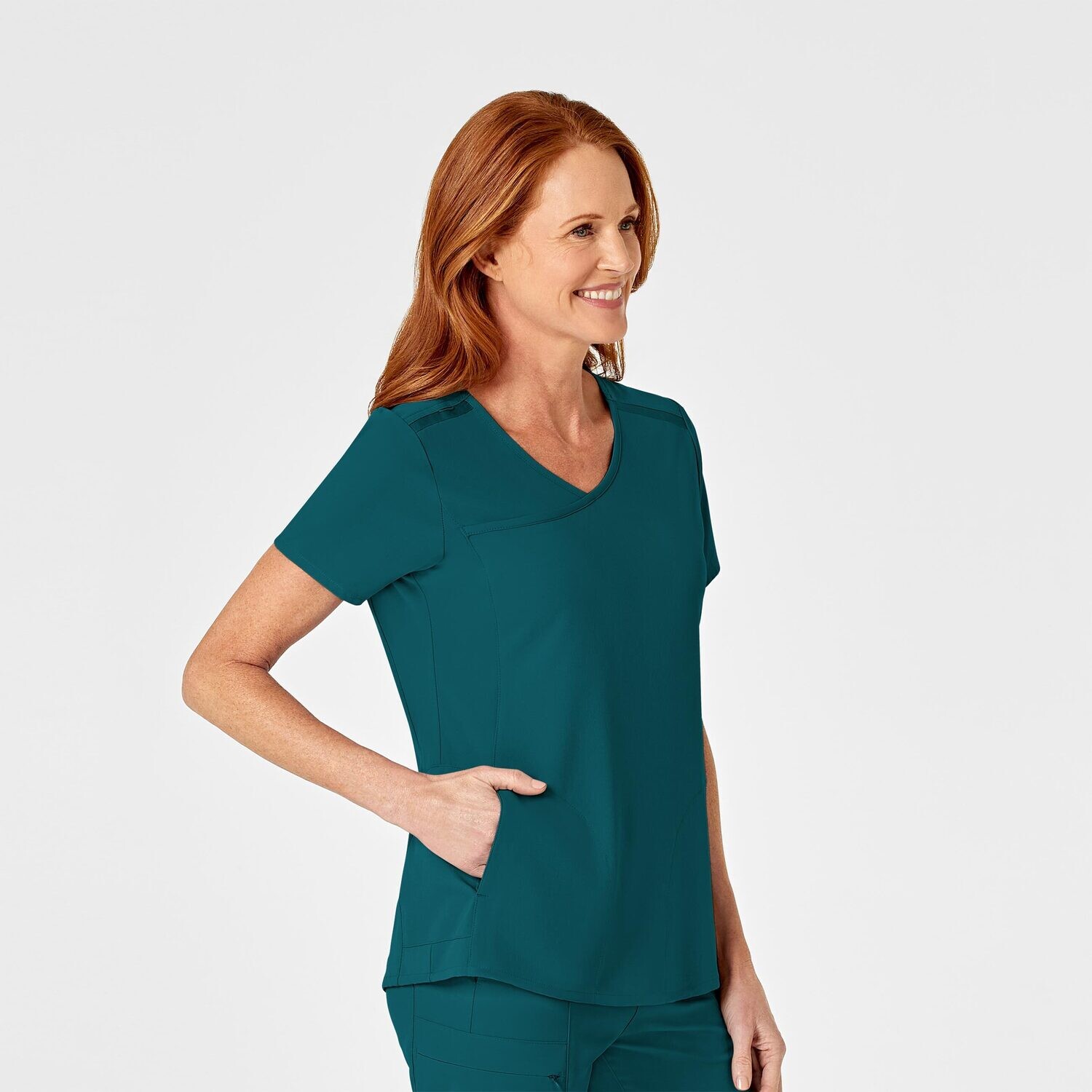 Casacca donna 6334 scollo a Y caribbean blue