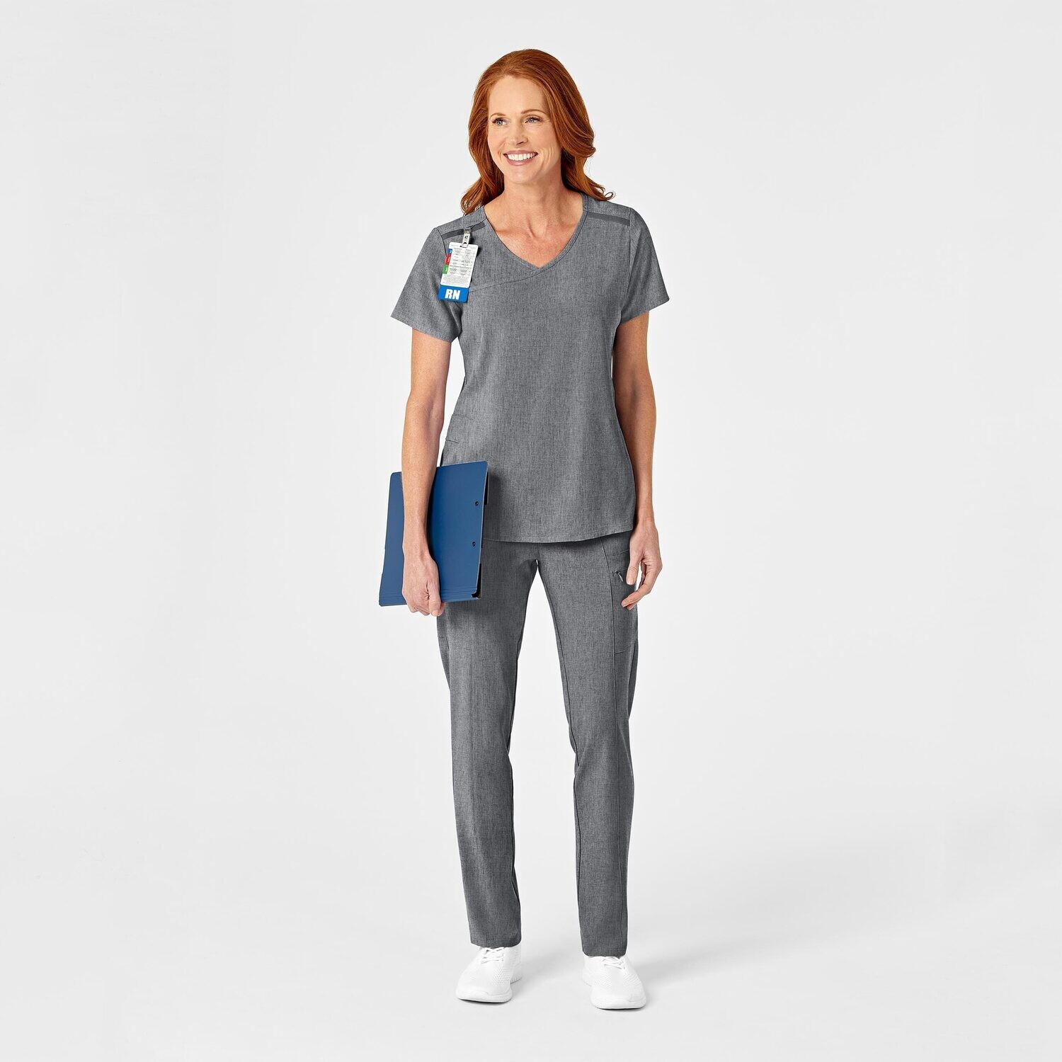 Casacca donna 6334 scollo a Y grey heather