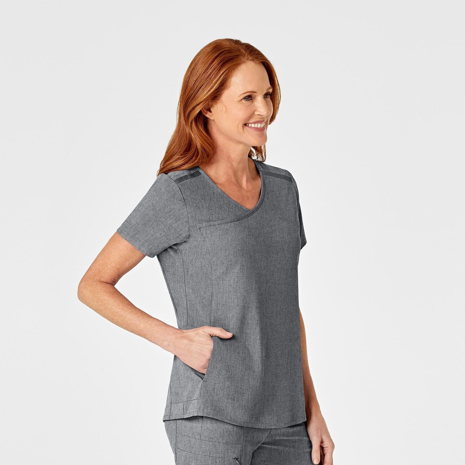 Casacca donna 6334 scollo a Y grey heather
