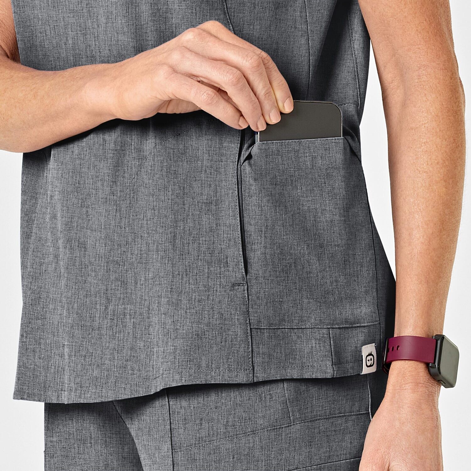 Casacca donna 6334 scollo a Y grey heather