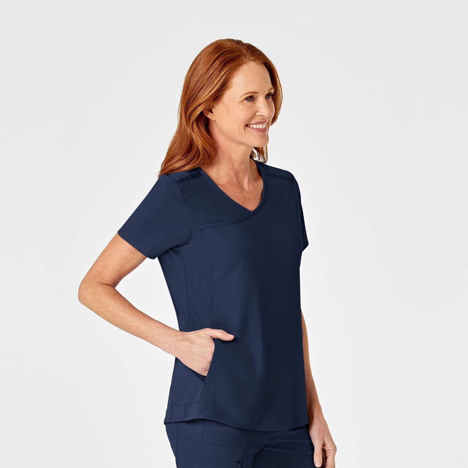Casacca donna 6334 scollo a Y navy blue