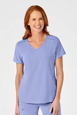 Casacca donna 6334 scollo a Y ceil blue