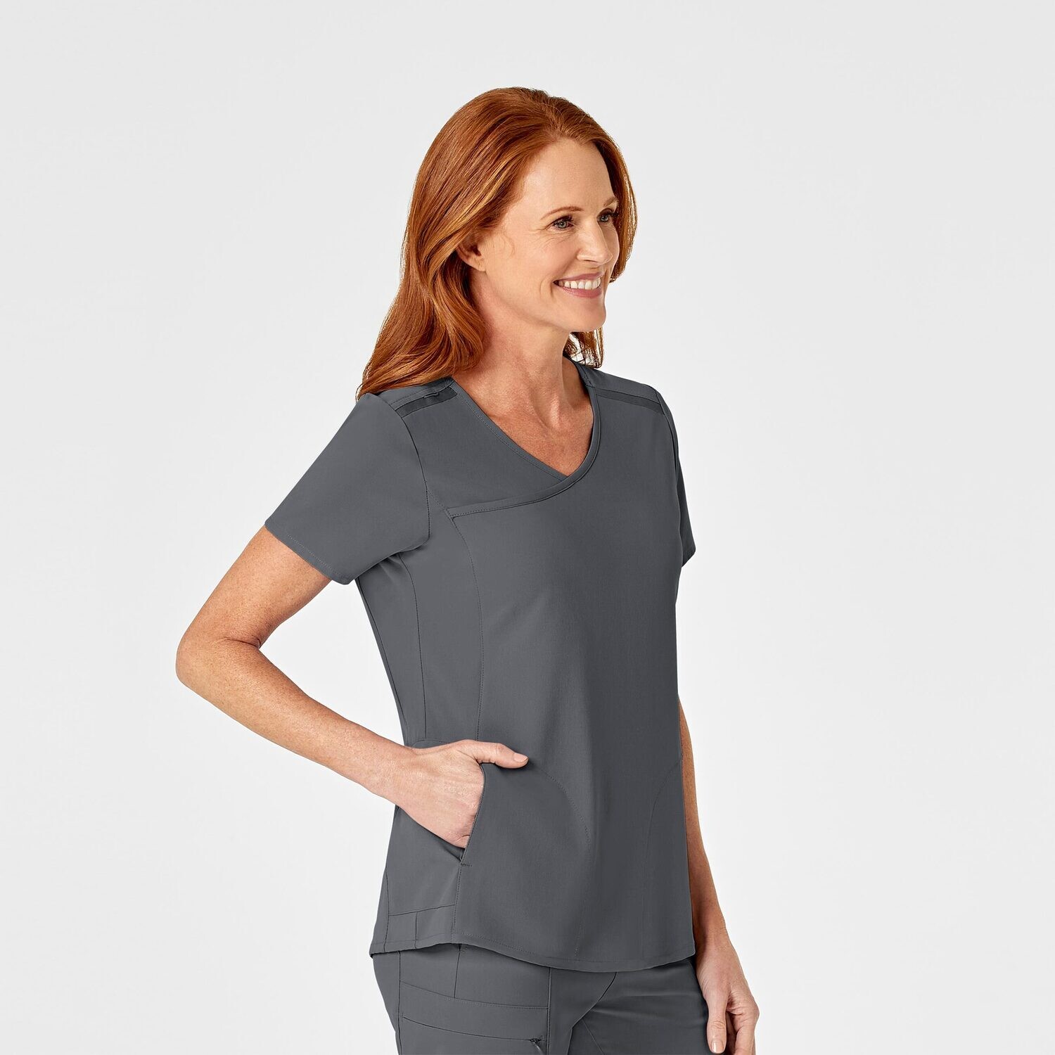 Casacca donna 6334 scollo a Y pewter