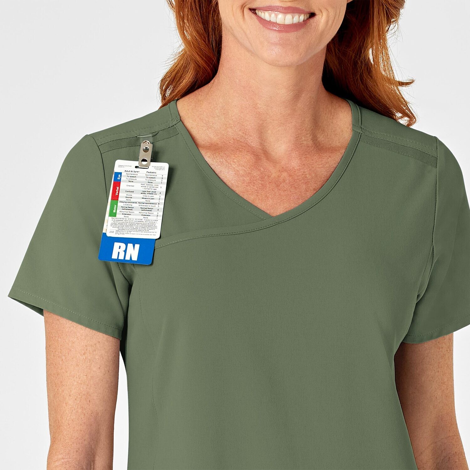 Casacca donna 6334 scollo a Y olive