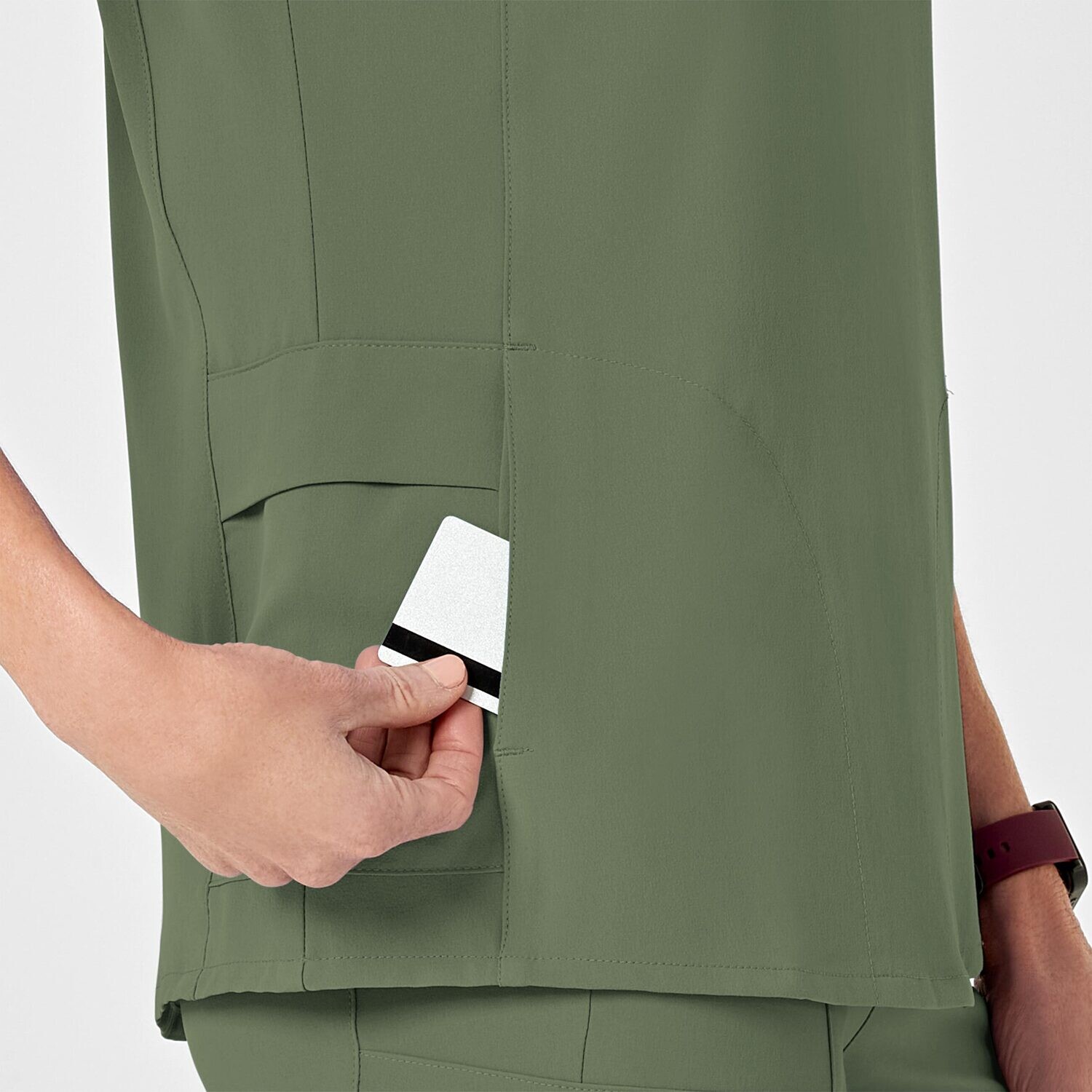Casacca donna 6334 scollo a Y olive