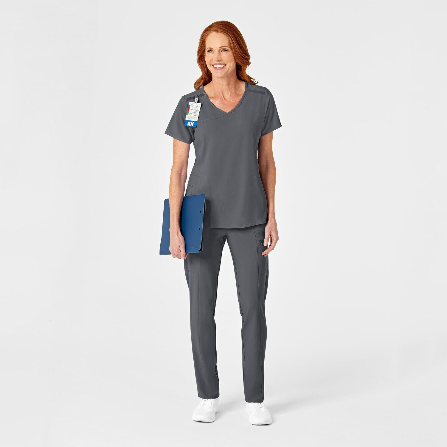 Casacca donna 6334 scollo a Y pewter