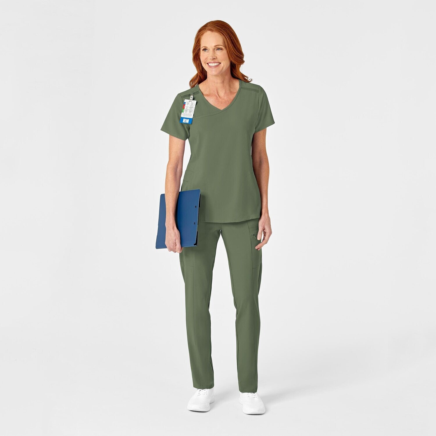 Casacca donna 6334 scollo a Y olive