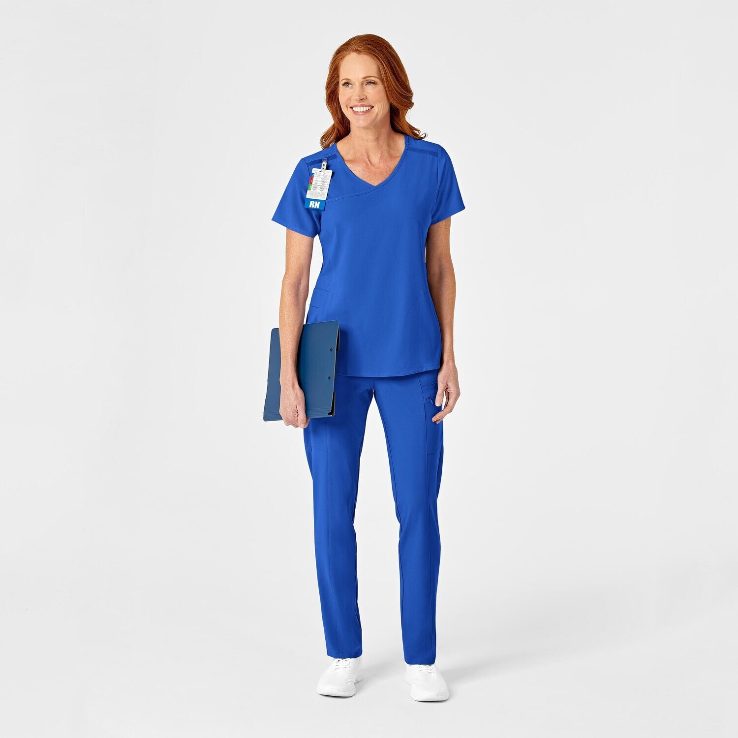 Casacca donna 6334 scollo a Y royal blue