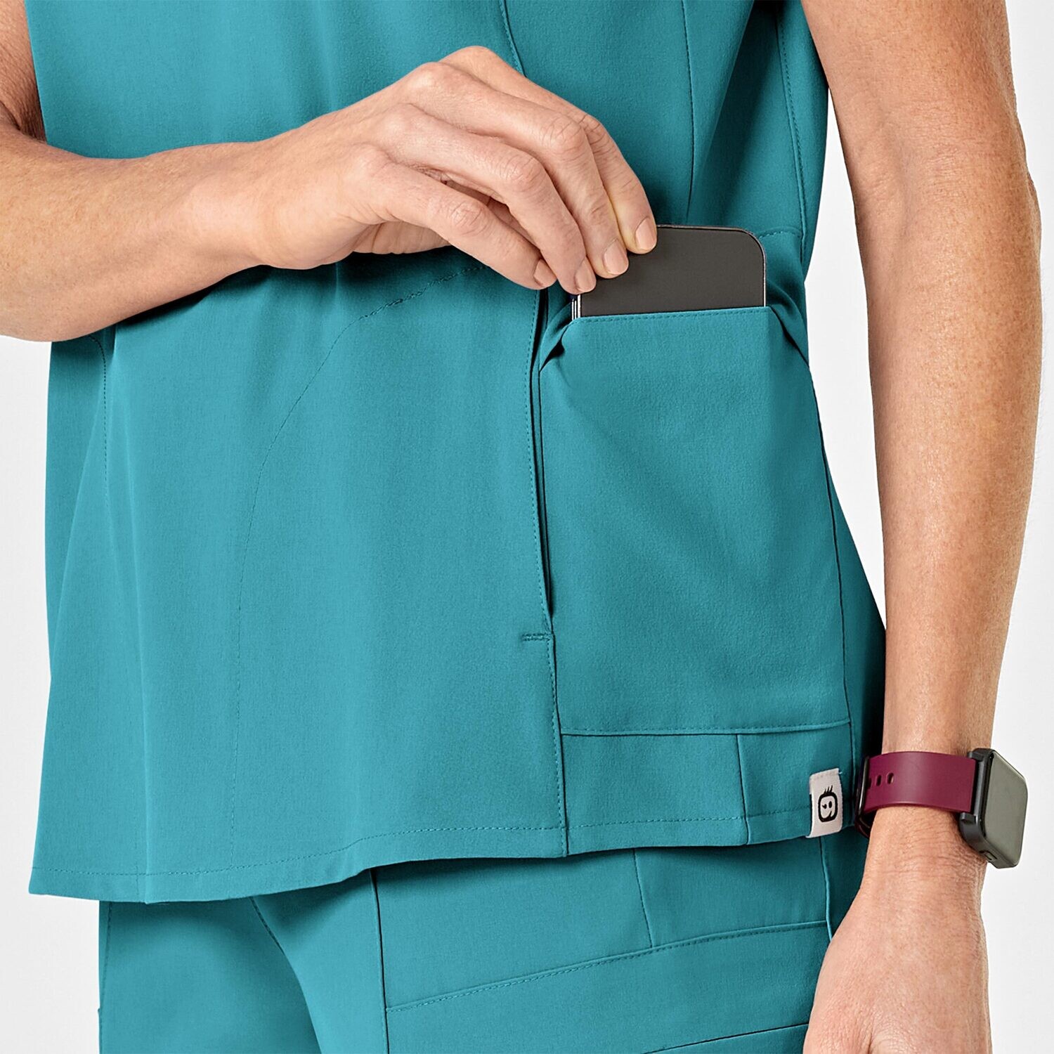 Casacca donna 6334 scollo a Y teal blue