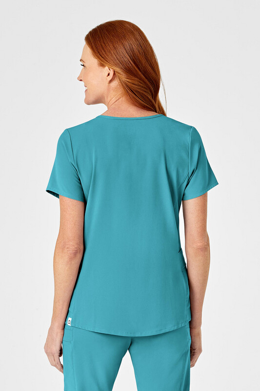 Casacca donna 6334 scollo a Y teal blue