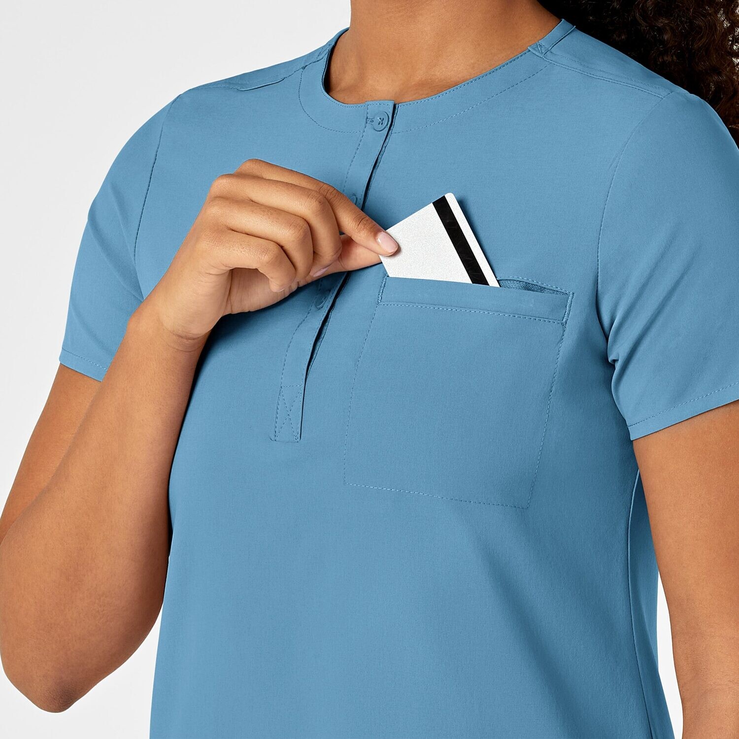 Casacca donna 6434 scollo alla coreana bay blue