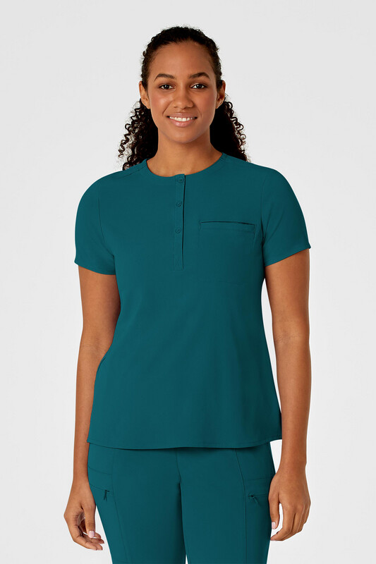 Casacca donna 6434 scollo alla coreana caribbean blue