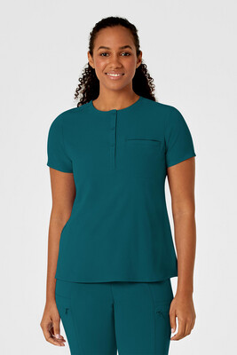 Casacca donna 6434 scollo alla coreana caribbean blue