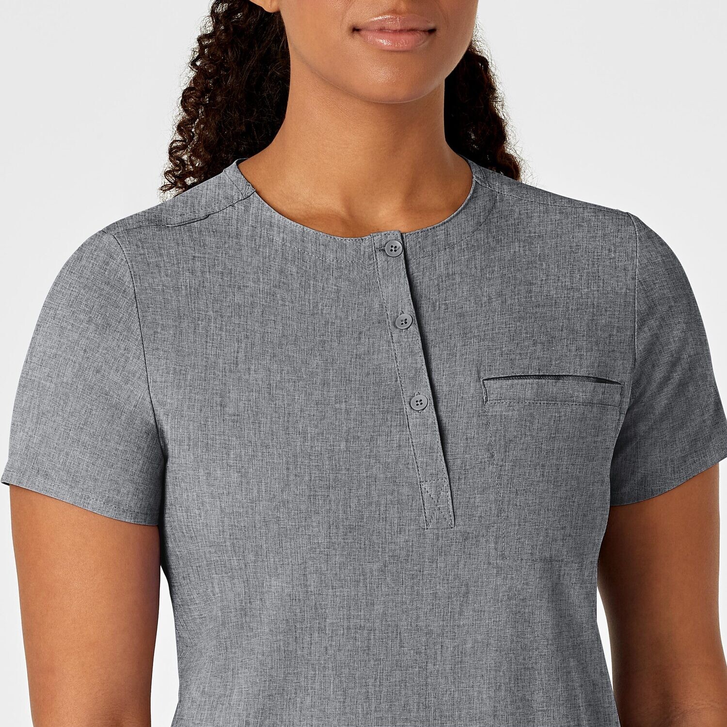 Casacca donna 6434 scollo alla coreana grey heather