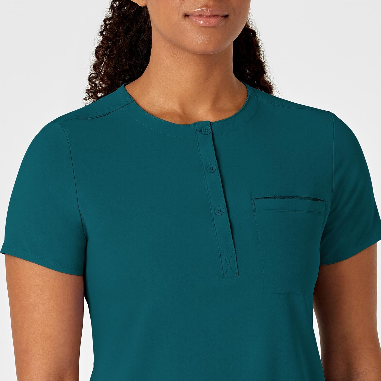 Casacca donna 6434 scollo alla coreana caribbean blue