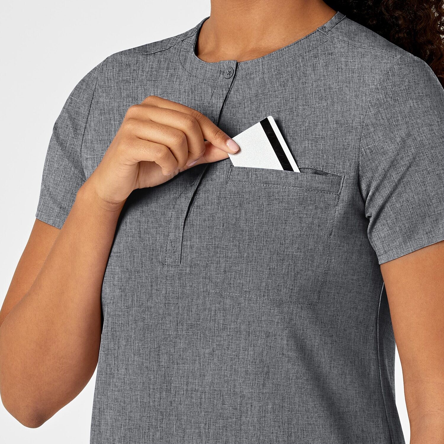 Casacca donna 6434 scollo alla coreana grey heather