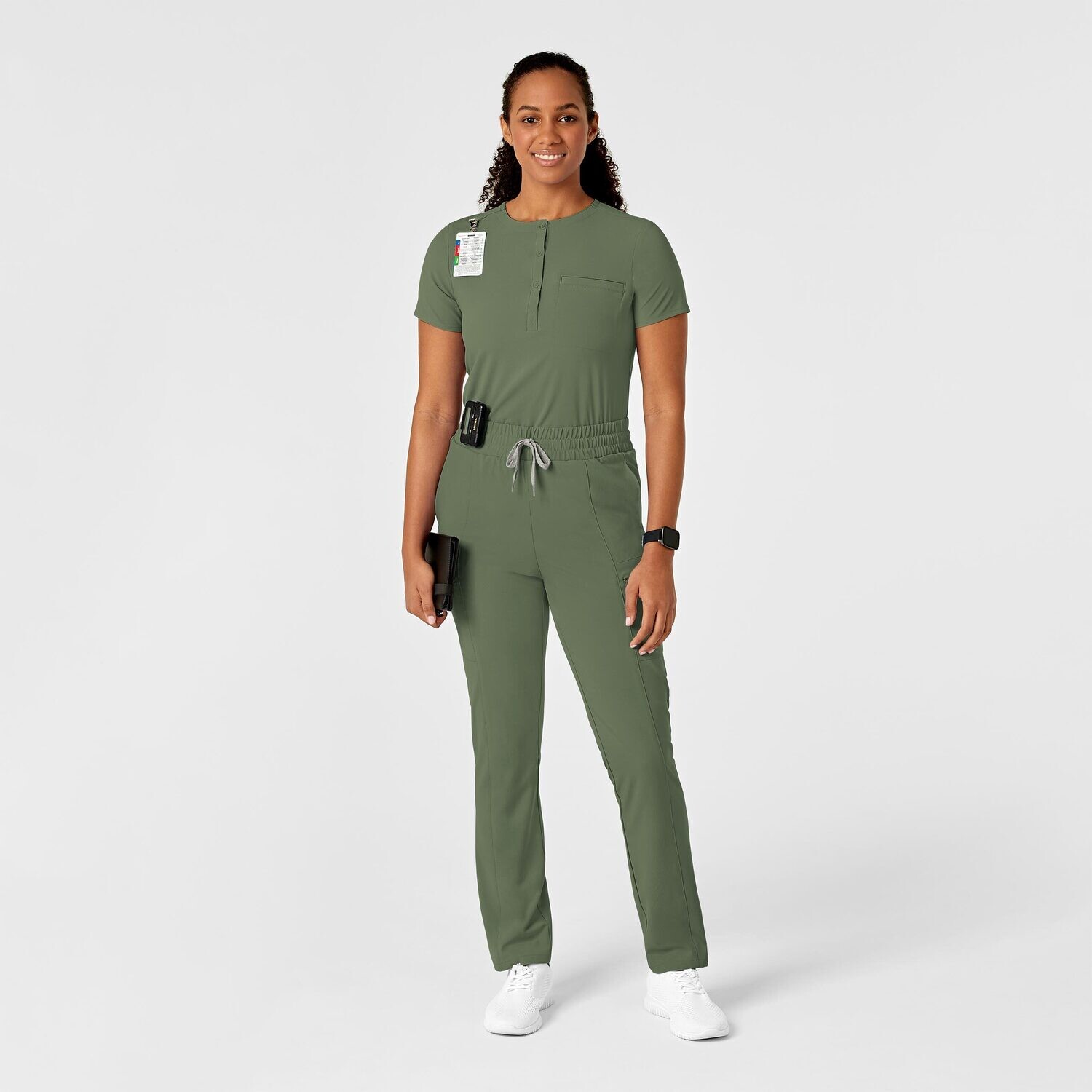 Casacca donna 6434 scollo alla coreana olive