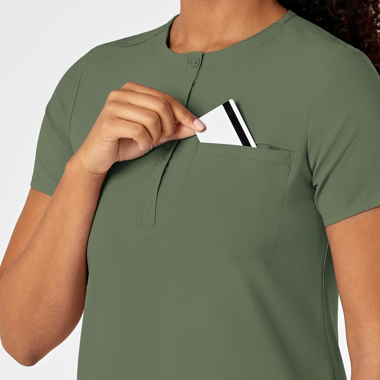 Casacca donna 6434 scollo alla coreana olive