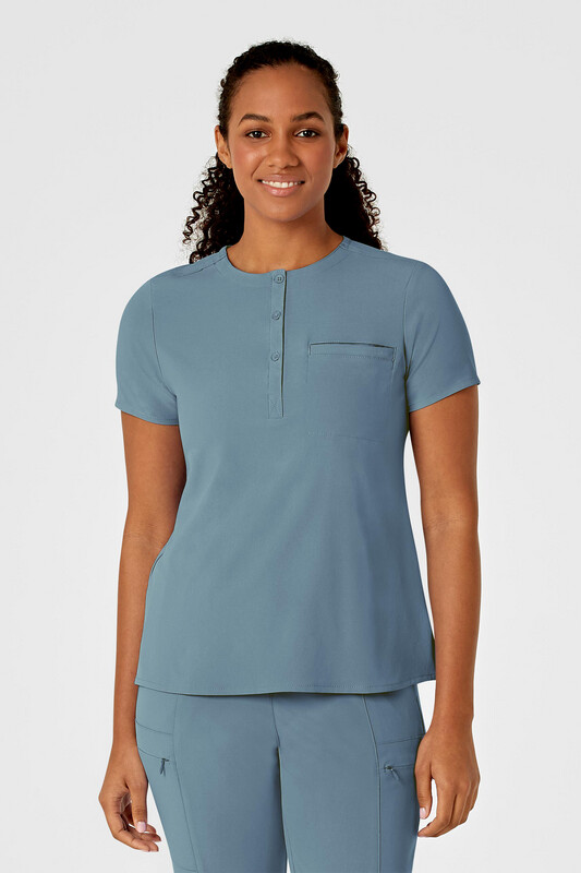 Casacca donna 6434 scollo alla coreana elemental blue
