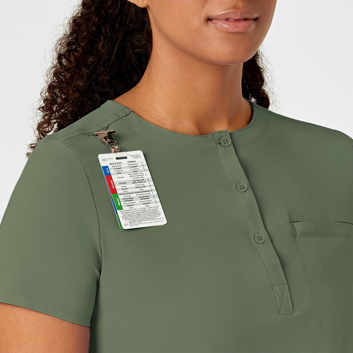 Casacca donna 6434 scollo alla coreana olive