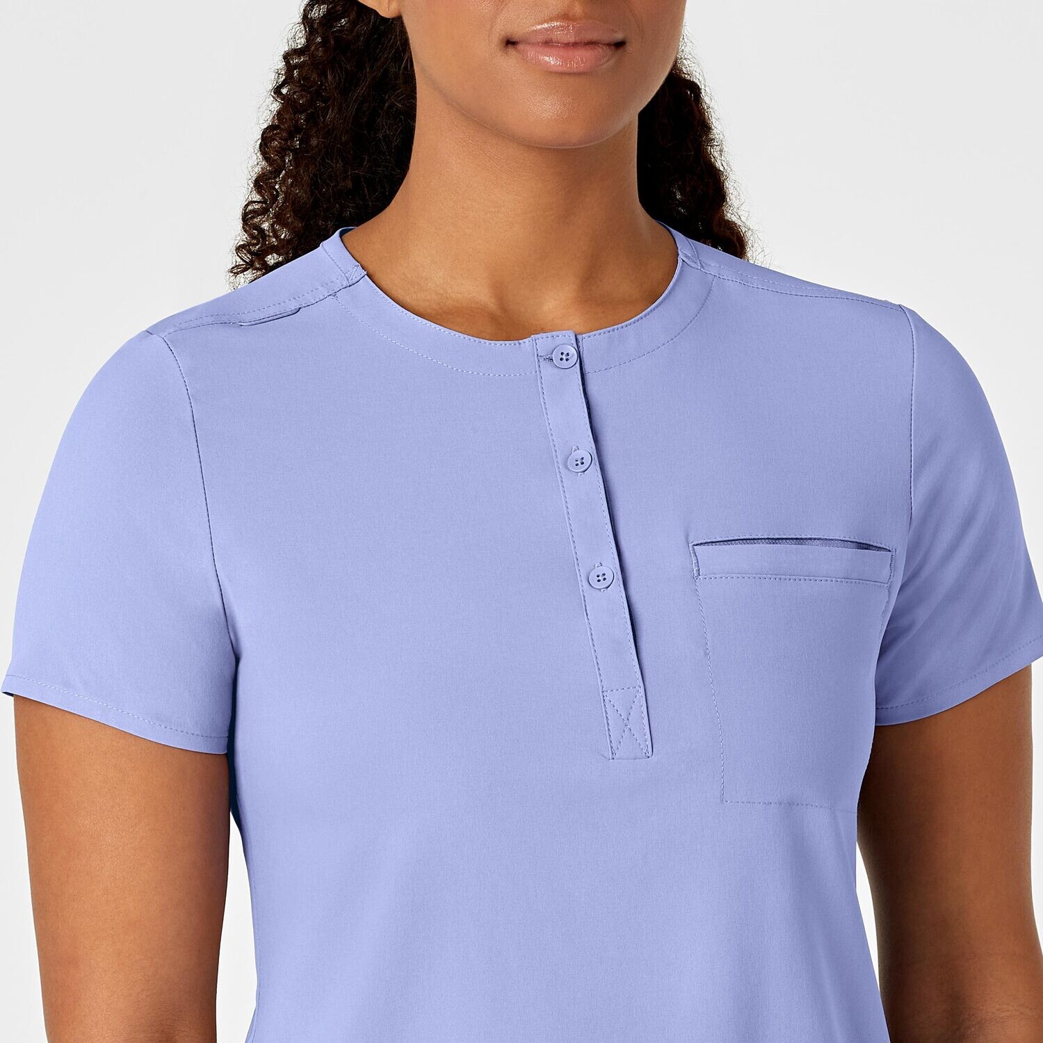 Casacca donna 6434 scollo alla coreana ceil blue