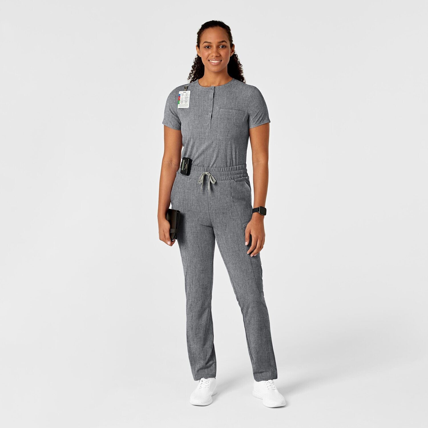 Casacca donna 6434 scollo alla coreana grey heather