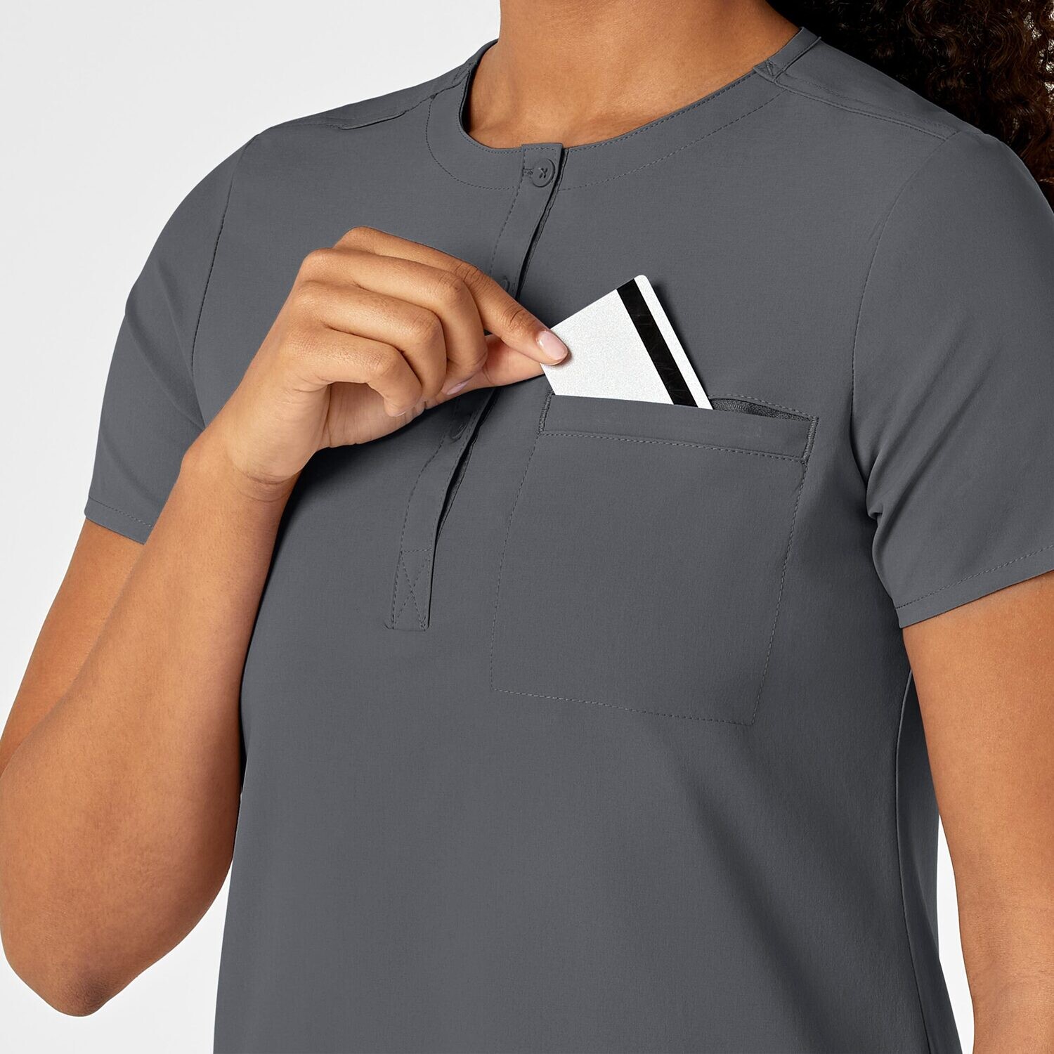 Casacca donna 6434 scollo alla coreana pewter
