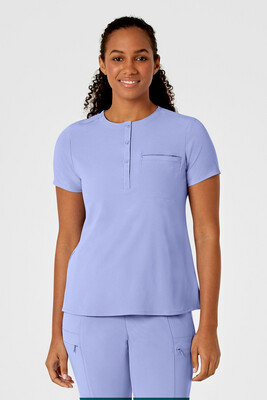 Casacca donna 6434 scollo alla coreana ceil blue