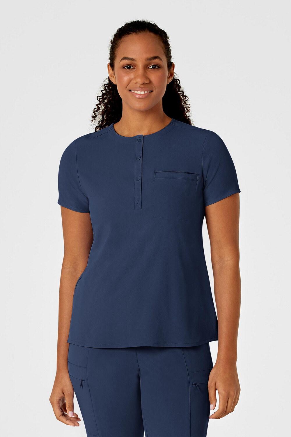 Casacca donna 6434 scollo alla coreana navy blue