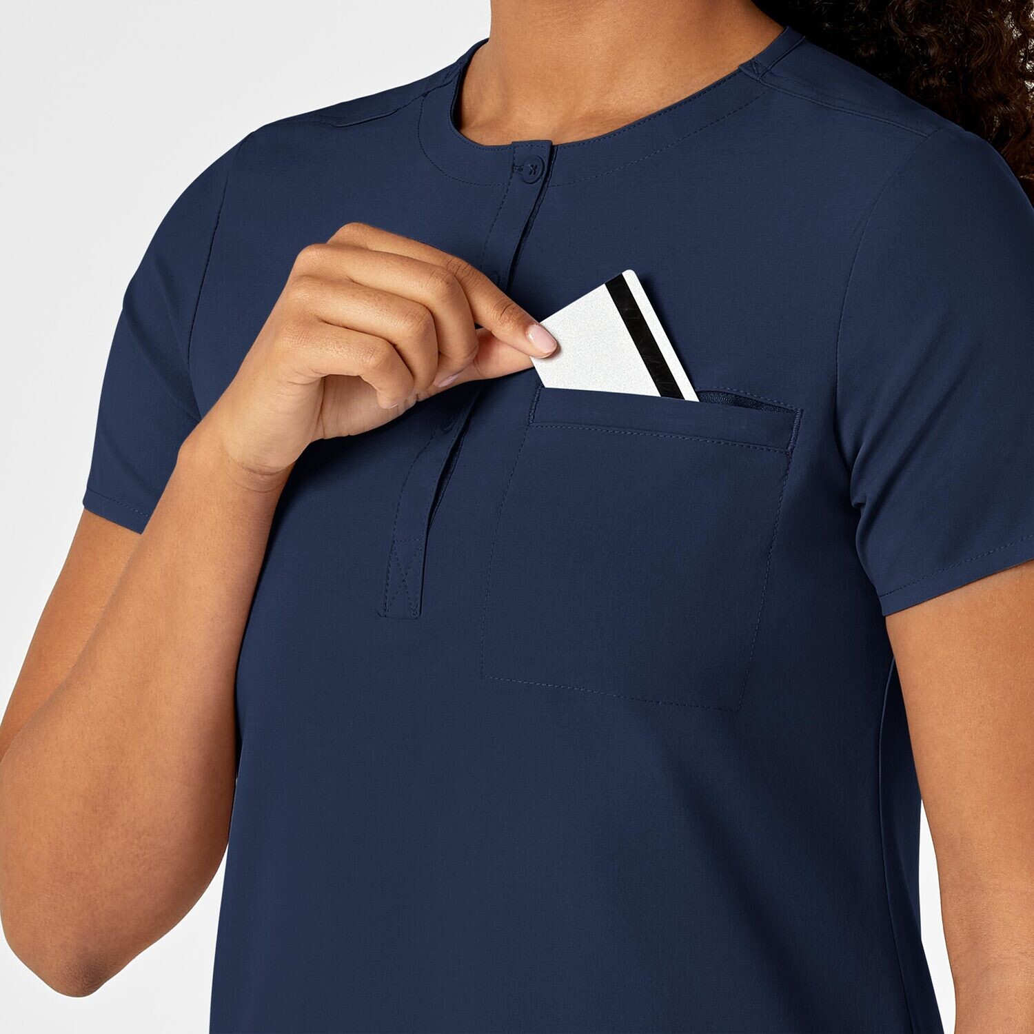 Casacca donna 6434 scollo alla coreana navy blue