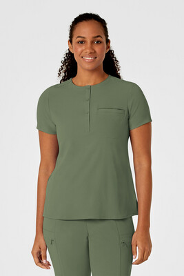 Casacca donna 6434 scollo alla coreana olive