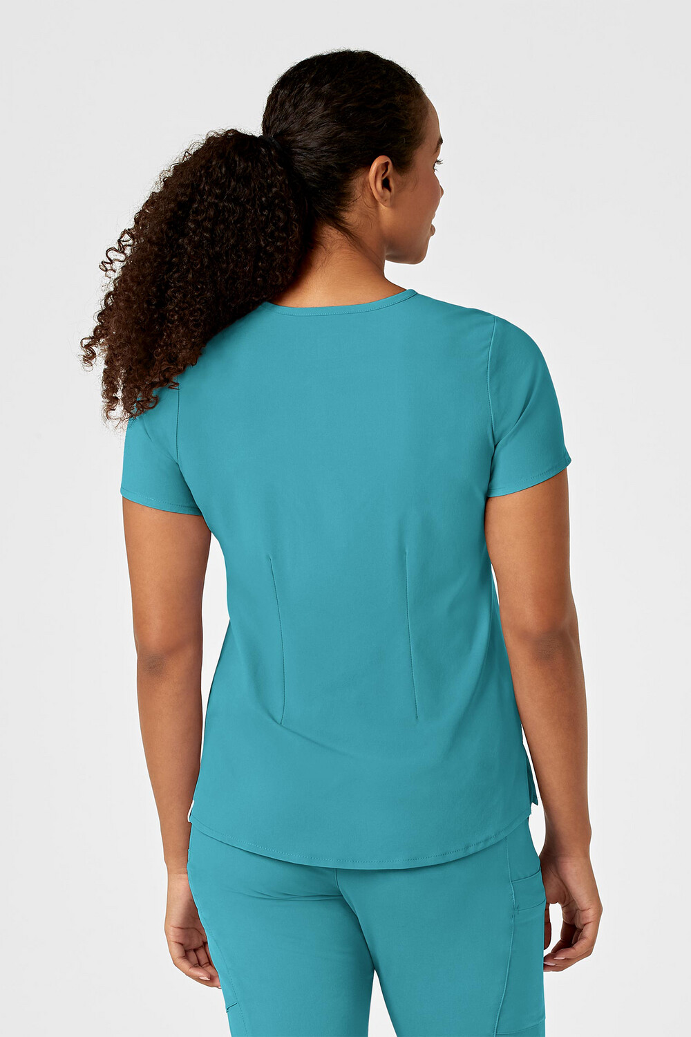 Casacca donna 6434 scollo alla coreana teal blue
